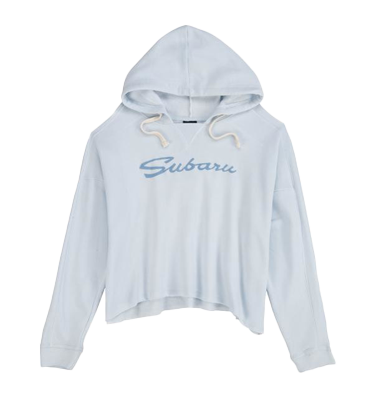 ladies' blue script logo hoodie