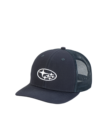 dark Subaru logomark trucker hat