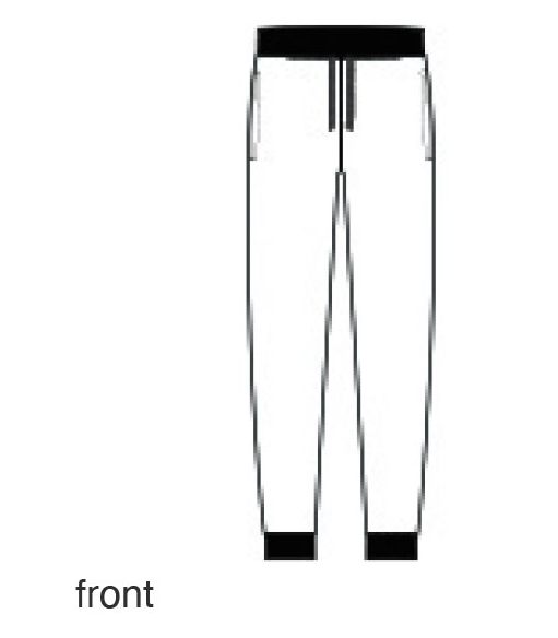 of the front of the jogger pants