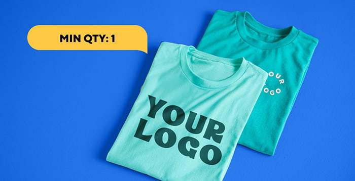 Order branded merchandise with your logo on it in low quantities