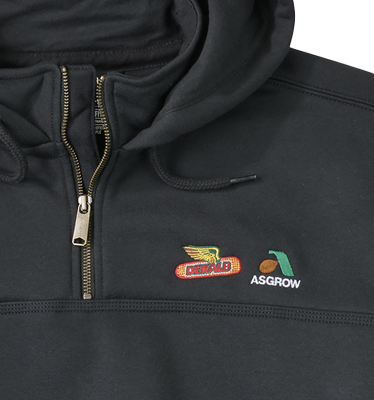 Zoomed in Dual Carhartt Zip Hoodie