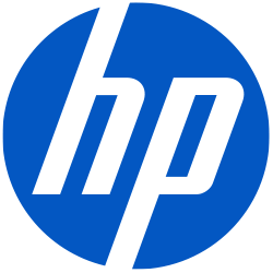 HP logo in blue