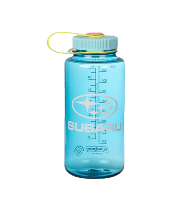 white waterbottle with subaru logo