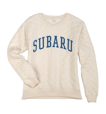 cream Subaru design sweatshirt