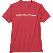 red Allmade t-shirt with Subaru bar graphic