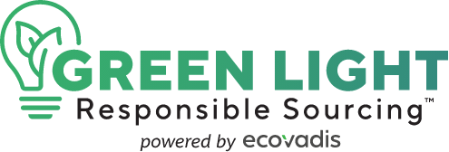 Green Light Responsible Sourcing Logo with the tagline 'powered by EcoVadis'