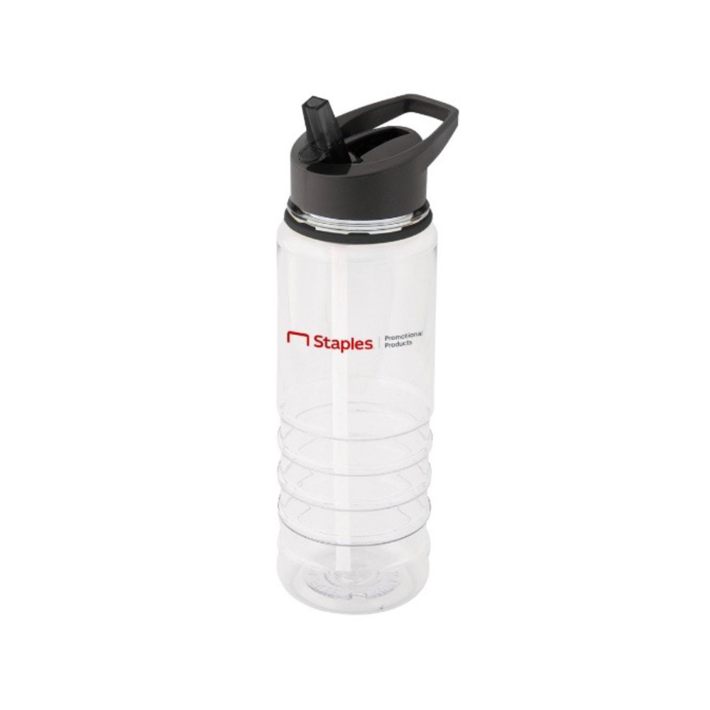 Branded Water Bottle displaying a full-size horizontal red logo, serving as a stand-in for your brand's logo