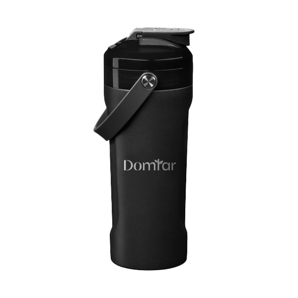 green grocery tote with domtar logo in white across the front