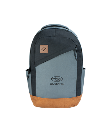 multi-colored subaru branded backpack