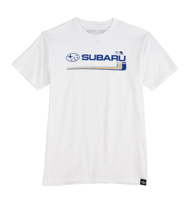 white Subaru tee