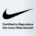 Certified to reproduce the iconic Nike Swoosh