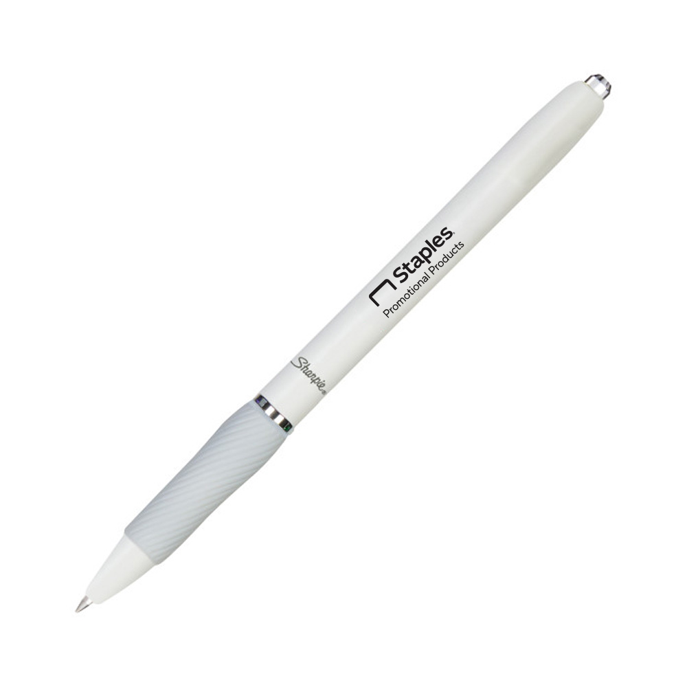 Custom sharpie pen featuring a red horizontal Staples Promotional Products logo, serving as a stand-in for your brand’s logo.