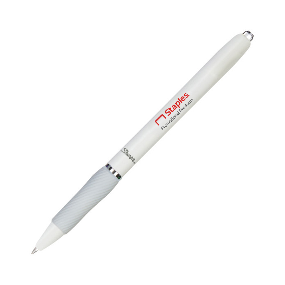 Custom sharpie pen featuring a red horizontal Staples Promotional Products logo, serving as a stand-in for your brand’s logo.