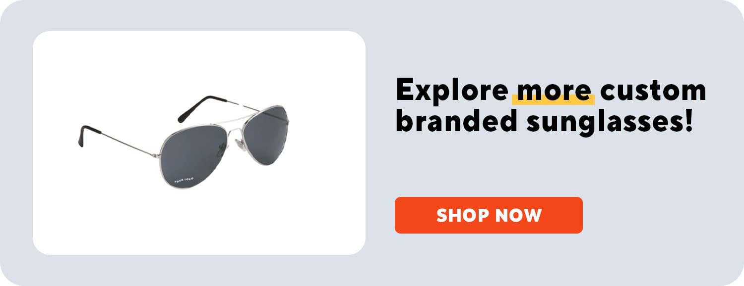 Aviator sunglasses with your logo on them | Shop Custom Outdoor & Leisure Merchandise at StaplesPromo.com