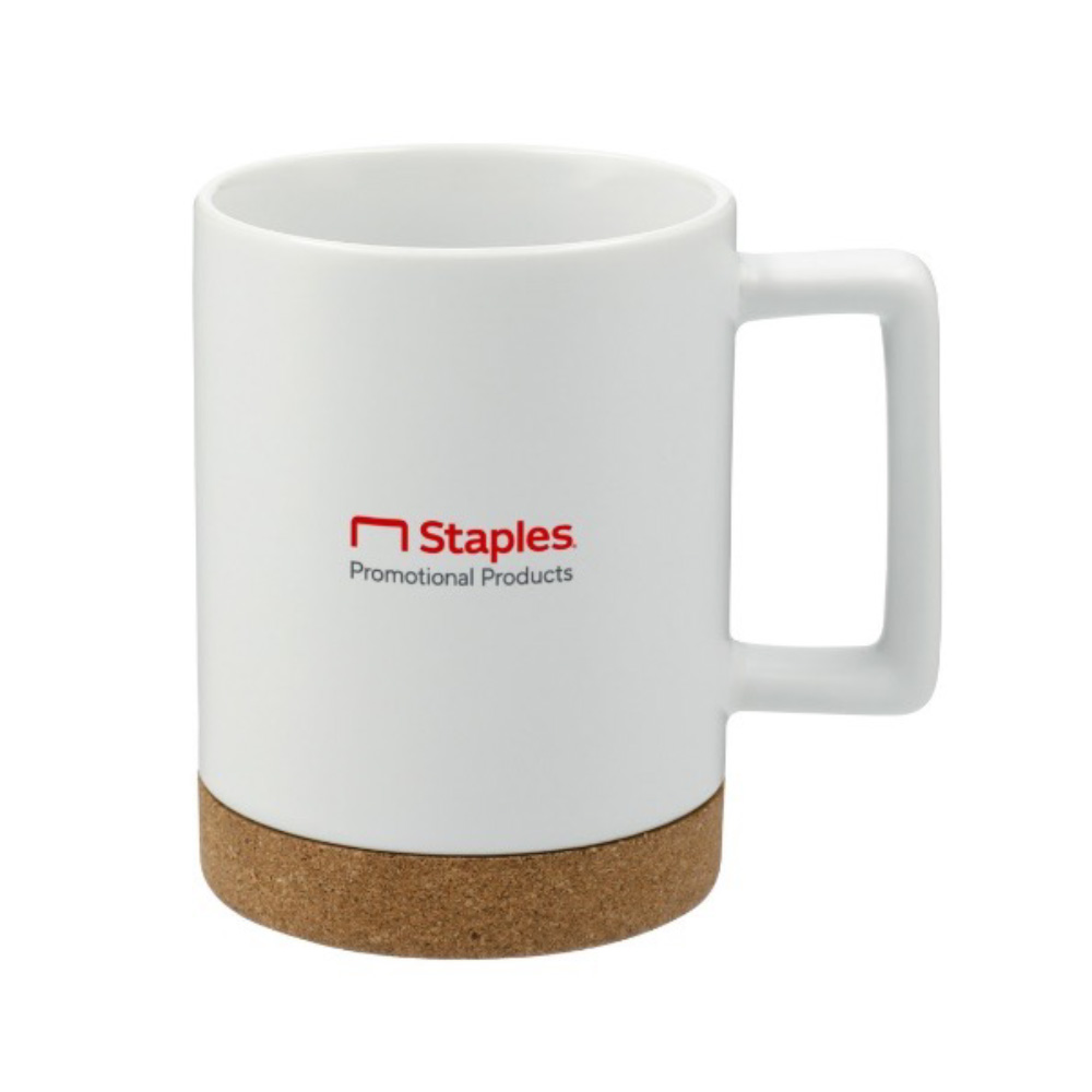 Custom Ceramic Mug displaying a full-size horizontal red logo, serving as a stand-in for your brand's logo.