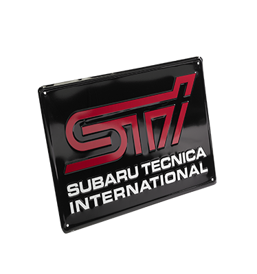 sti subaru tecnica international branded metal sign