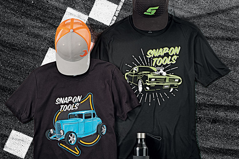 Two tees with car graphics