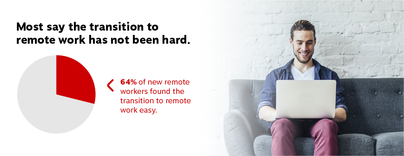 Most say the transition to remote work has not been hard.
