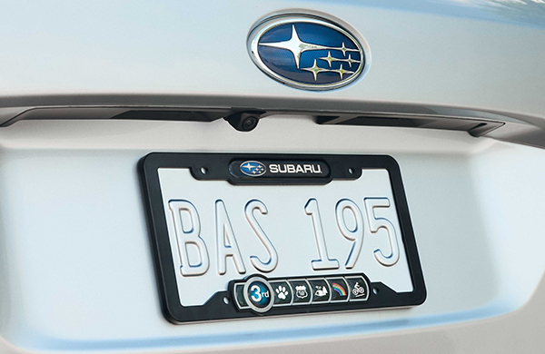 Subaru badge of ownership license plate frame
