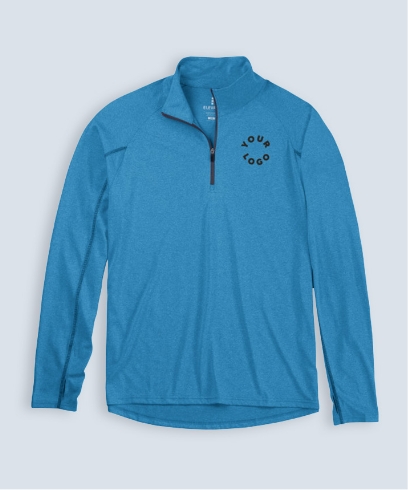 Blue Quarter Zip Pullover with Your Logo
