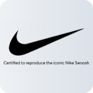 Certified to reproduce the iconic Nike Swoosh
